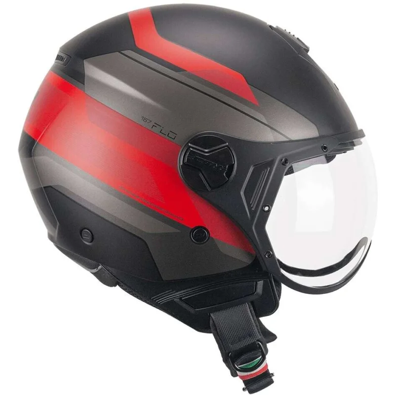 Casco moto Jet CGM 167K FLO CITY Nero Rosso opaco sagomata Acquista Ora