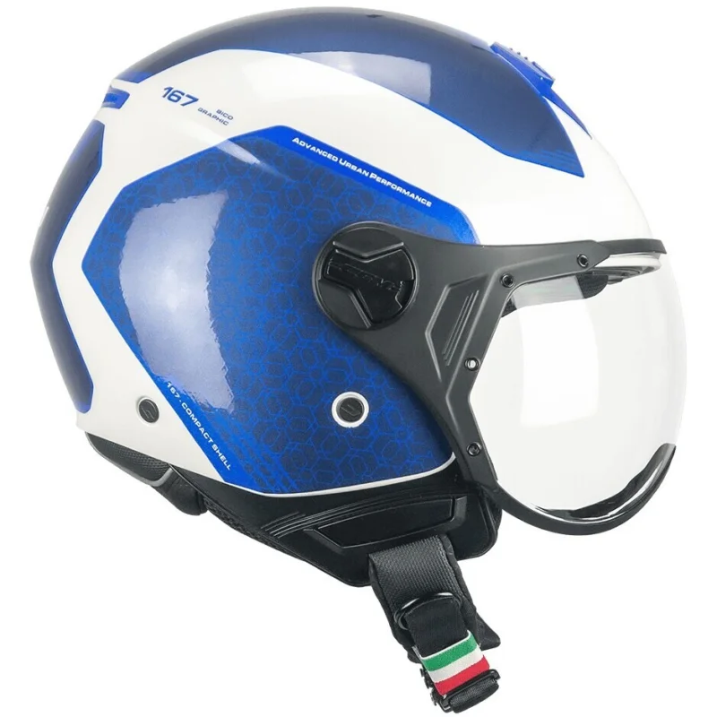 Offerta Limitata Casco Moto Jet CGM 167L FLO BICO Bianco Blu sagomata