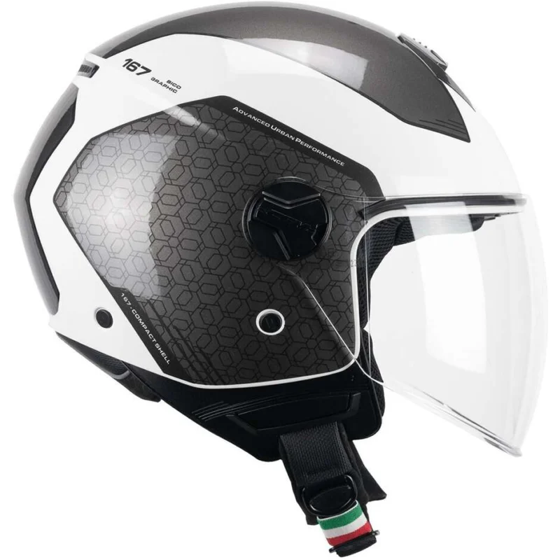 Casco Moto Jet CGM 167L FLO BICO Bianco Grigio lunga Ordina Subito