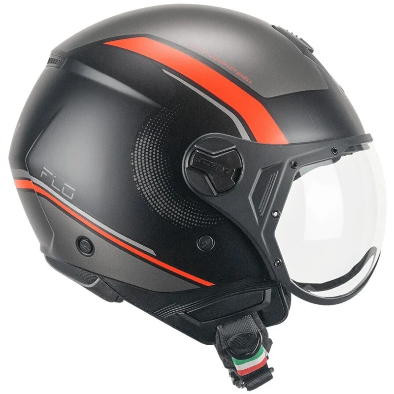 Casco Moto Jet CGM 167M FLO DOT Nero Arancione fluo opaco sagomata Offerta