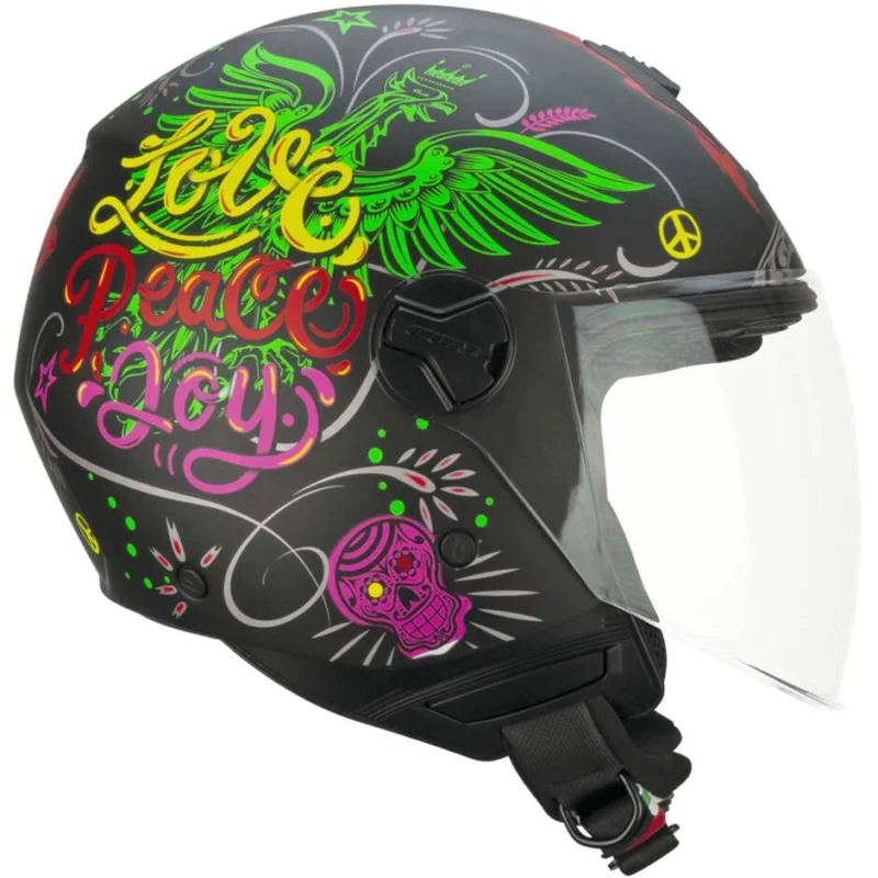 Miglior Prezzo Casco Moto Jet CGM 167S FLO JOY Nero Opaco - Visiera Lunga