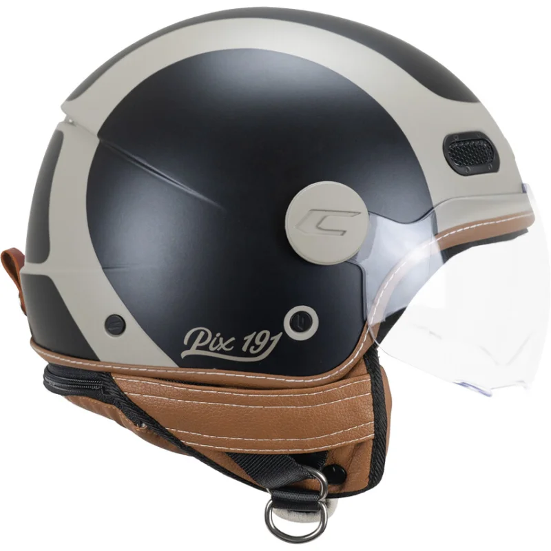 Casco Moto Jet CGM 191G PIX SPRINT Beige Nero opaco sagomata Spedito Oggi
