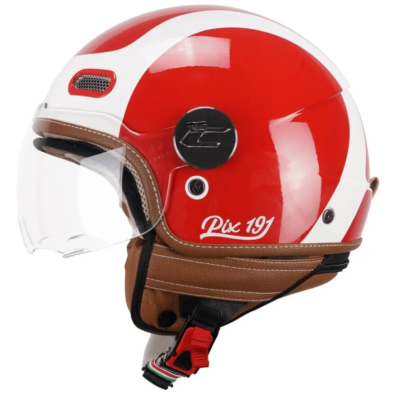 Casco Moto Jet CGM 191G PIX SPRINT Rosso Bianco sagomata Compra Adesso