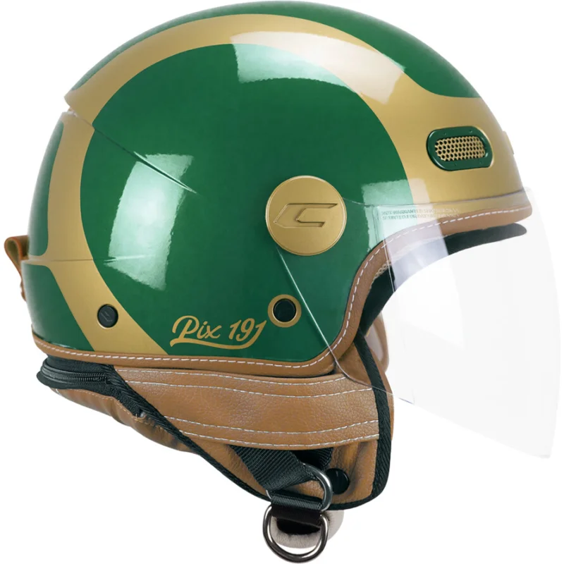 Occasione Imperdibile Casco Moto Jet CGM 191G PIX SPRINT Verde Oro lunga