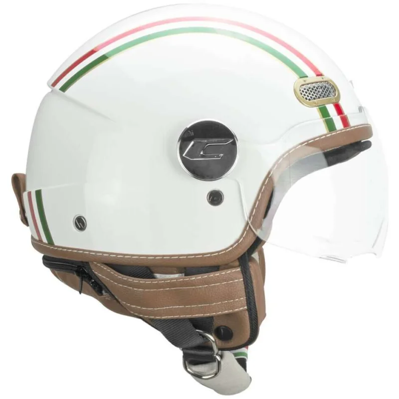 Casco Moto Jet CGM 191I PIX IT Verde Bianco Rosso sagomata Promo Stagionale