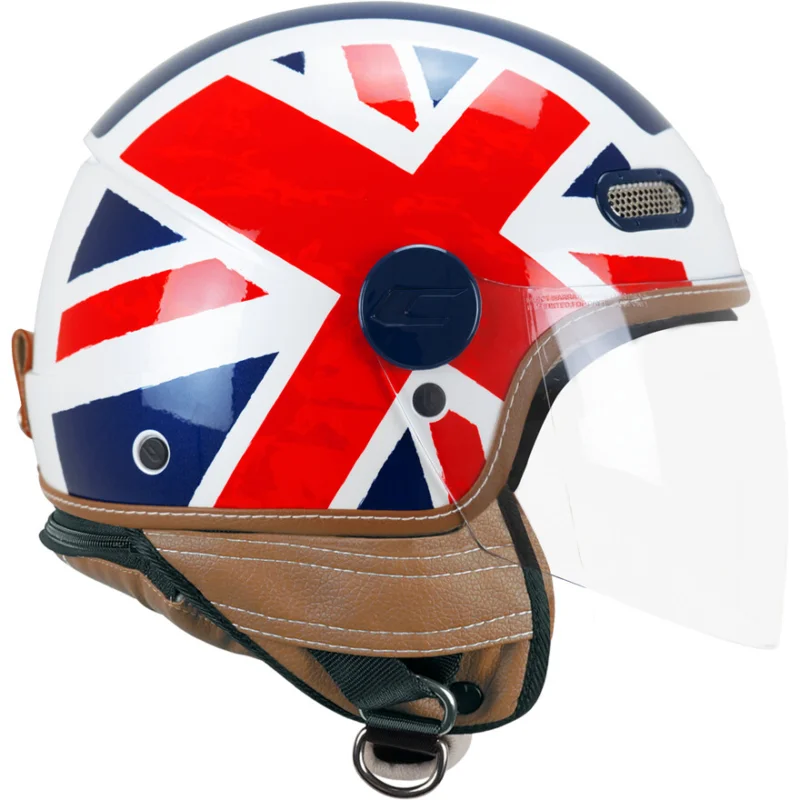 Quantità Limitata Casco Moto Jet CGM 191K PIX UK Bianco Blu Rosso lunga
