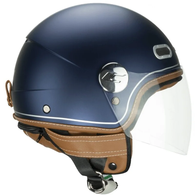 Acquista Ora Casco Moto Jet CGM 191V PIX VINTAGE Blu Argento satinato lunga
