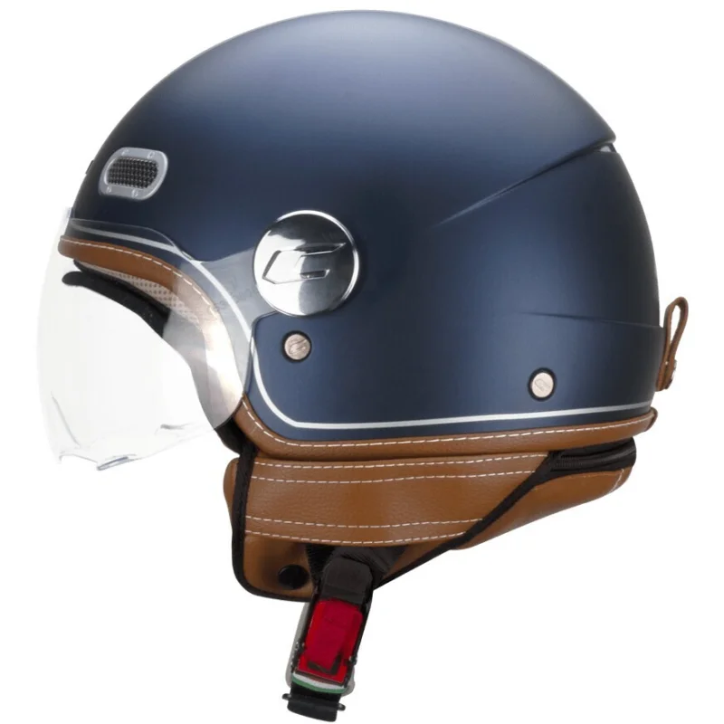 Casco Moto Jet CGM 191V PIX VINTAGE Blu Argento satinato sagomata Spedito Oggi
