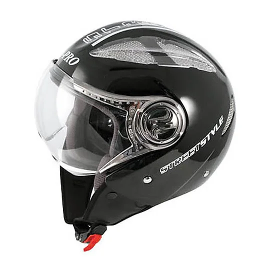 Compra Adesso Casco Moto Jet Con Visiera A-Pro Modello Street Style Nero Lucido