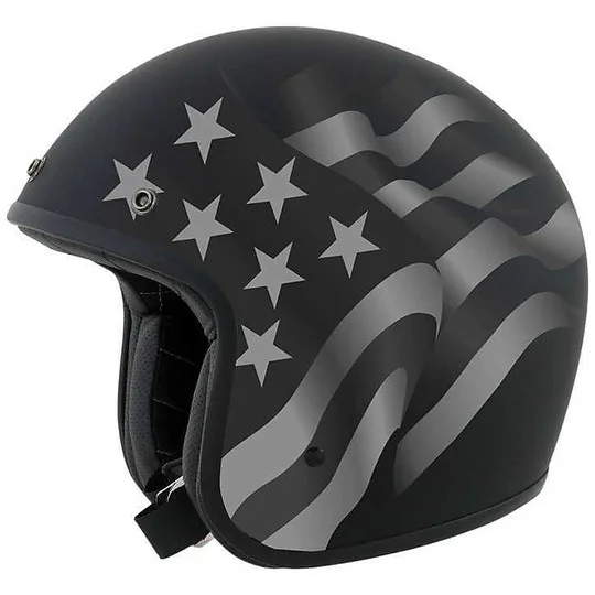Casco Moto Jet Custom AFX FX-76 Flags Freedom Stealth Nero Prezzo Basso