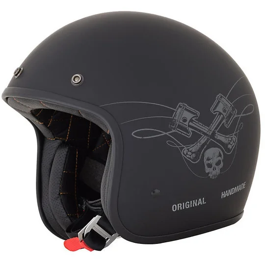 Casco Moto Jet Custom AFX FX-76 Raceway Nero Opaco Arancio Offerta