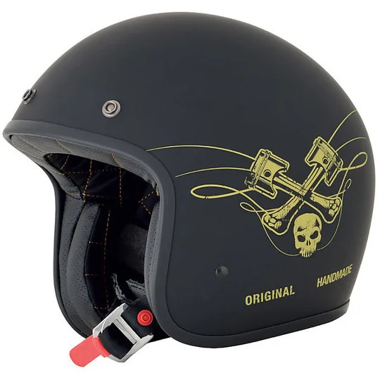 Casco Moto Jet Custom AFX FX-76 Raceway Nero Opaco Oro Ultimissimo Modello
