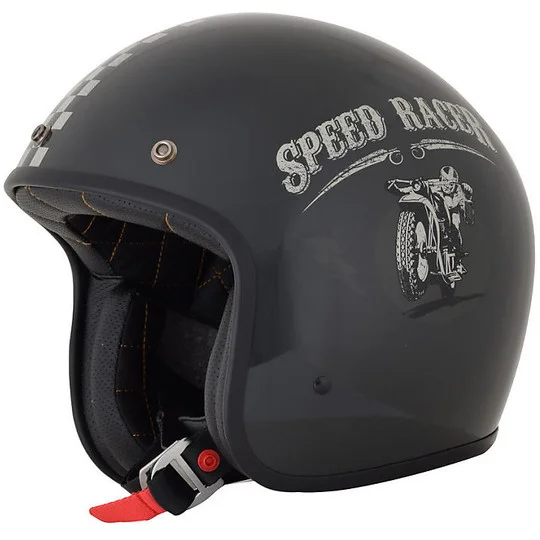 Casco Moto Jet Custom AFX FX-76 Speed Racer Nero Lucido Silver Subito Disponibile