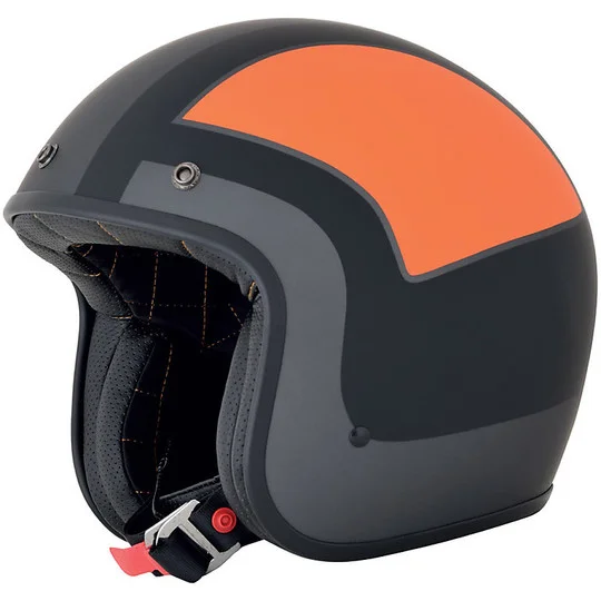 Casco Moto Jet Custom AFX FX-76 Tricolor Nero Arancio Opaco Ultime Pezzi