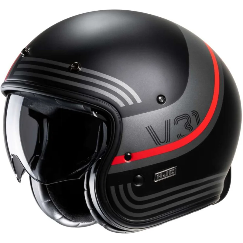 Compra Adesso Casco Moto Jet Custom Hjc V31 BYRON MC1SF Nero Grigio Rosso Opaco