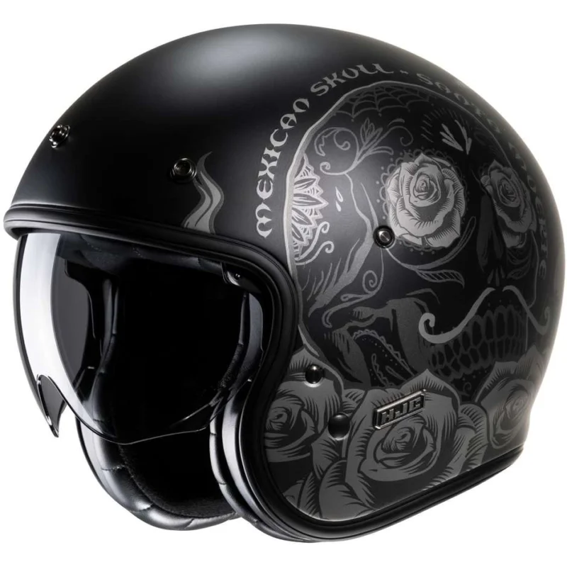 Casco Moto Jet Custom Hjc V31 DESTO MC5SF Nero Opaco Grigio Subito Disponibile