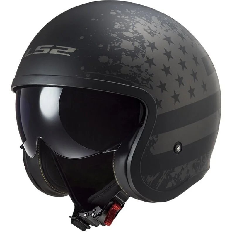 Soddisfatti O Rimborsati Casco Moto Jet Custom Ls2 OF599 SPITFIRE 2 BLACK FLAG Nero Opaco Titanio