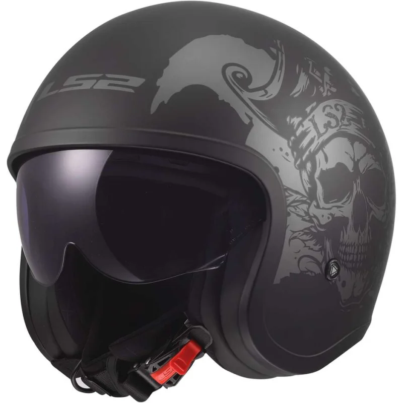 Casco Moto Jet Custom LS2 OF599 SPITFIRE II WILLY Nero Grigio Prezzo Di Fabbrica
