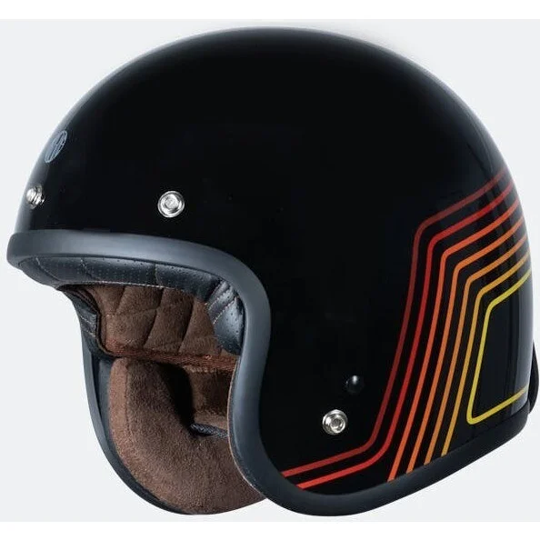 Casco Moto Jet Custom Origine PRIMO Sunrise Rosso Nero Promo Stagionale