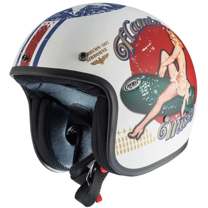Spedizione Espresso Casco Moto Jet Custom Premier CLASSIC PIN UP 8 BM