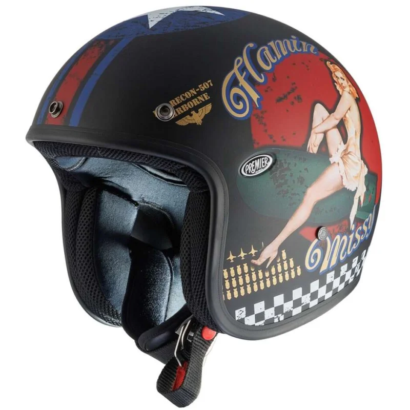 Affare Casco Moto Jet Custom Premier CLASSIC PIN UP 9 BM