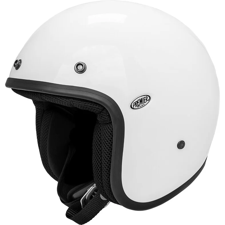 Casco Moto Jet Custom Premier CLASSIC U8 Bianco Popolare
