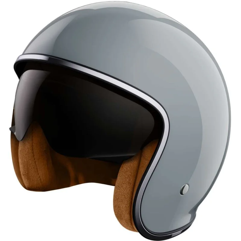 Casco Moto Jet Custom Stormer PRIME Nardo Grigio Lucido Solo Oggi