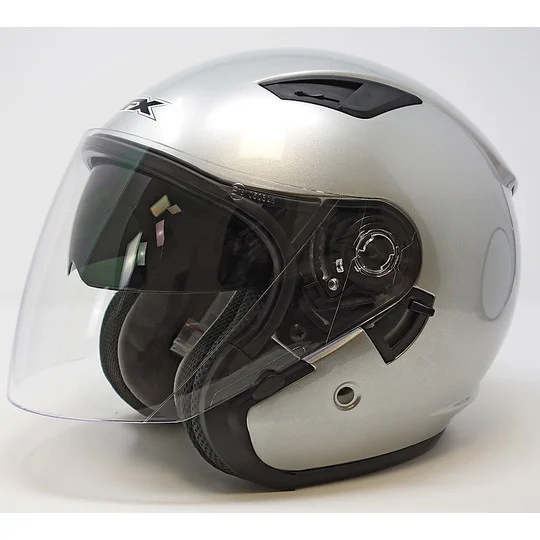 Offerta Lampo Casco moto Jet Doppia Visiera AFX Fx-46 Silver Lucido