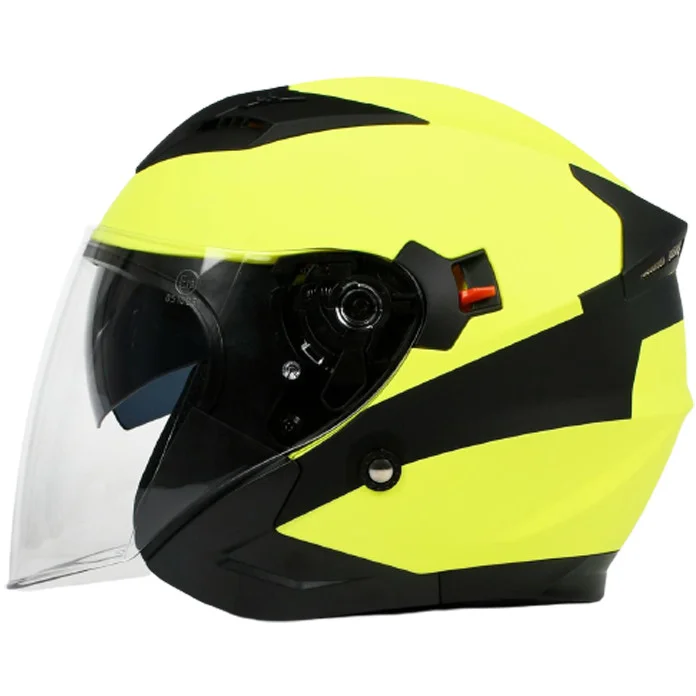 Casco Moto Jet Doppia Visiera BHR 809 Double Cool Line Giallo Quantità Limitata