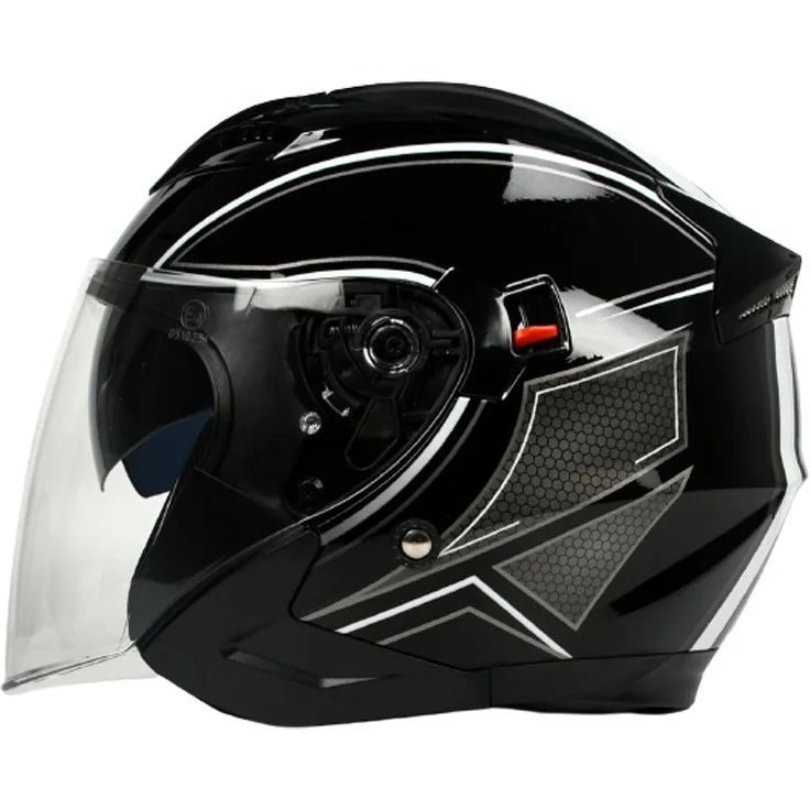 Casco Moto Jet Doppia Visiera BHR 809 Double nero Bianco Saldi