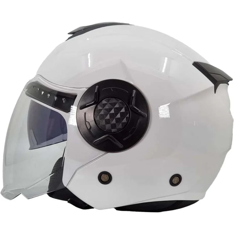 Consegna Rapida Casco Moto Jet Doppia Visiera Bhr 830 Flash Bianco Lucido