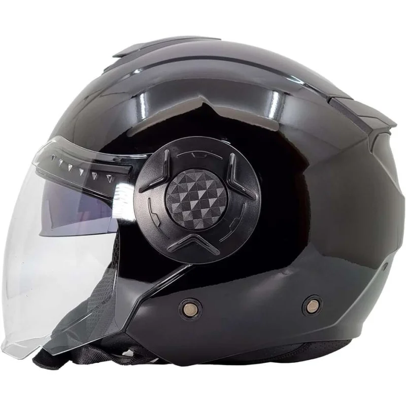 Spedizione Espresso Casco Moto Jet Doppia Visiera Bhr 830 Flash Nero Metallizzato