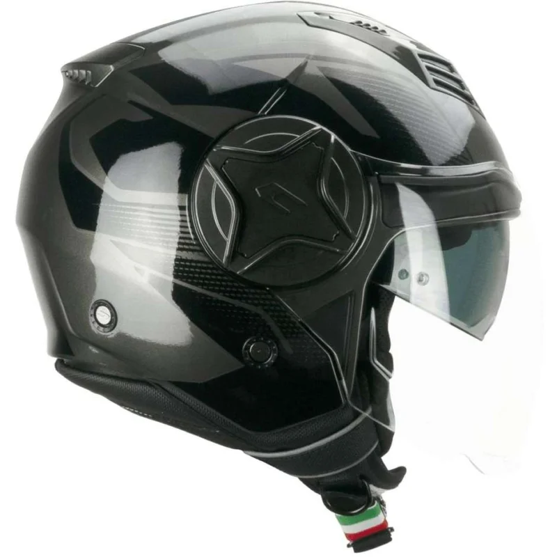 A Buon Prezzo Casco Moto Jet Doppia Visiera CGM 169GILLI Sport Grafite Nero