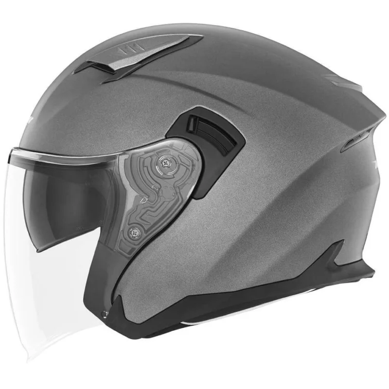 Casco Moto Jet Doppia Visiera Nox N130 Titanio Opaco Ultima Occasione