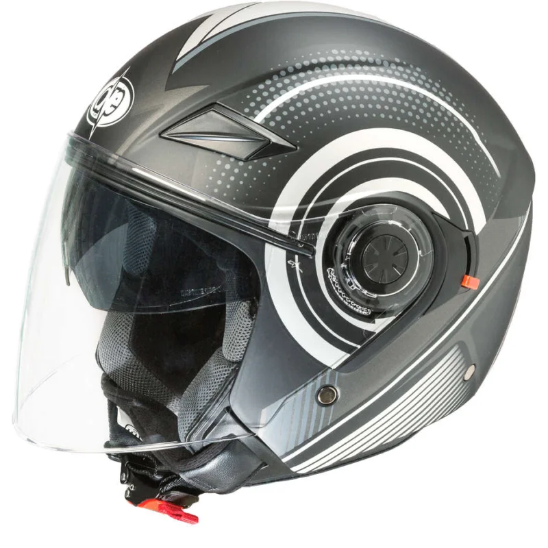 Popolare Casco Moto Jet Doppia Visiera One Alfa Multi Nero Grigio