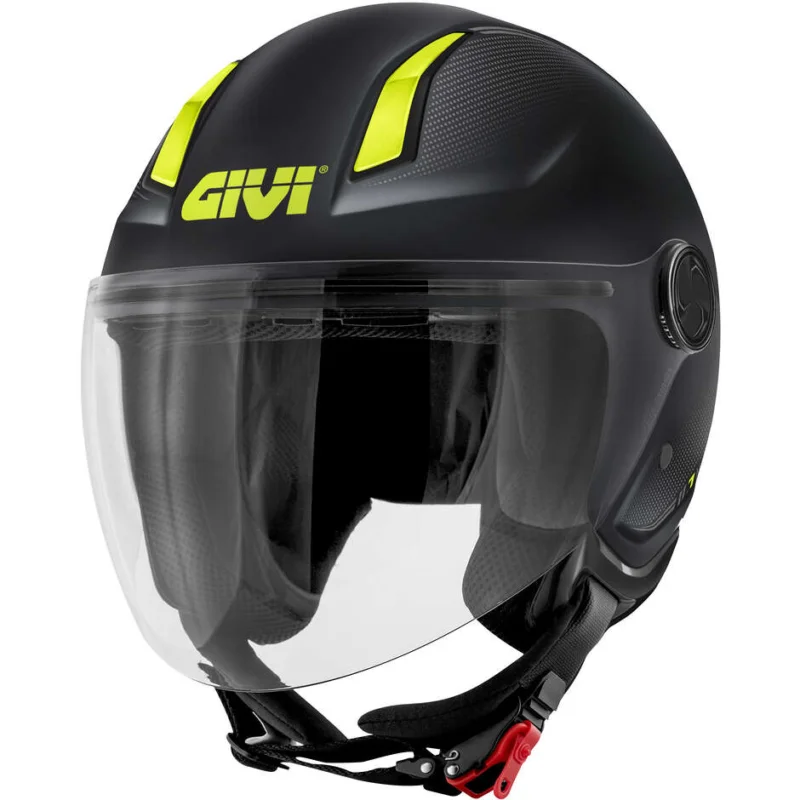 Casco Moto Jet Givi 11.7B Nero Opaco Giallo Novità