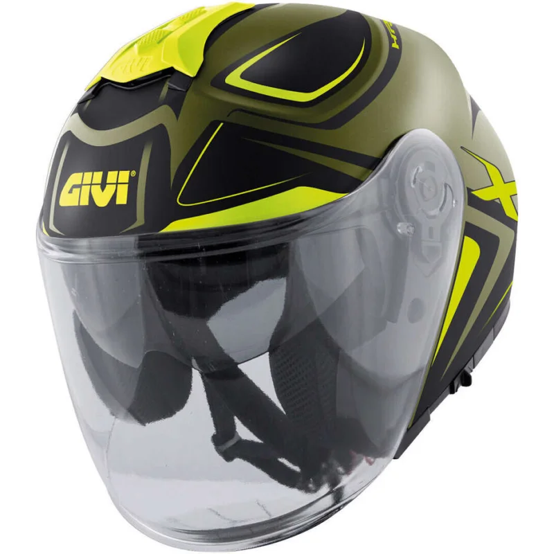 Sconto Casco Moto Jet Givi X.22 Planet Hyper Verde Nero Giallo Doppia Visiera
