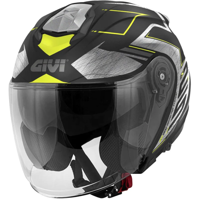 Ultima Occasione Casco moto Jet Givi X.25F TRACE Nero Titanio Giallo