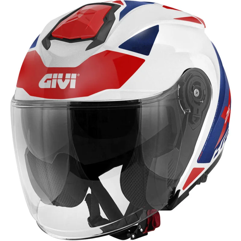 Casco moto Jet Givi X.25 TARGET Bianco Blu Rosso Prezzo Scontato