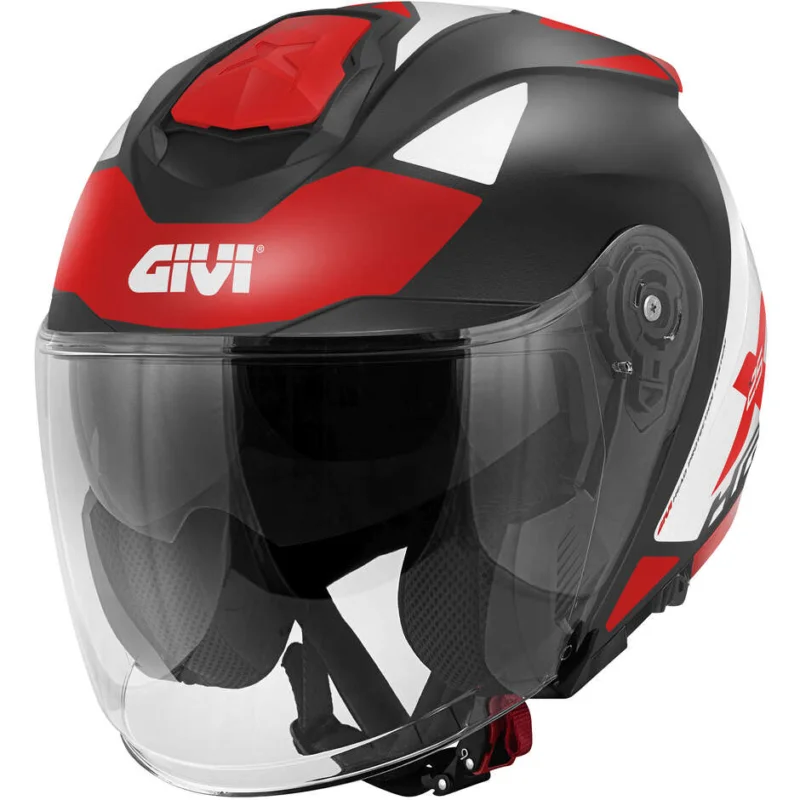 Prezzo Ridotto Casco moto Jet Givi X.25 TARGET Nero Bianco Rosso