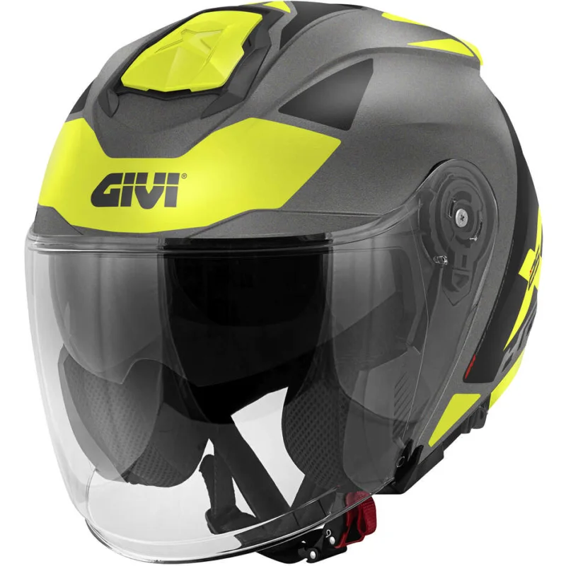 Prezzo Conveniente Casco moto Jet Givi X.25 TARGET Titanio Nero Giallo