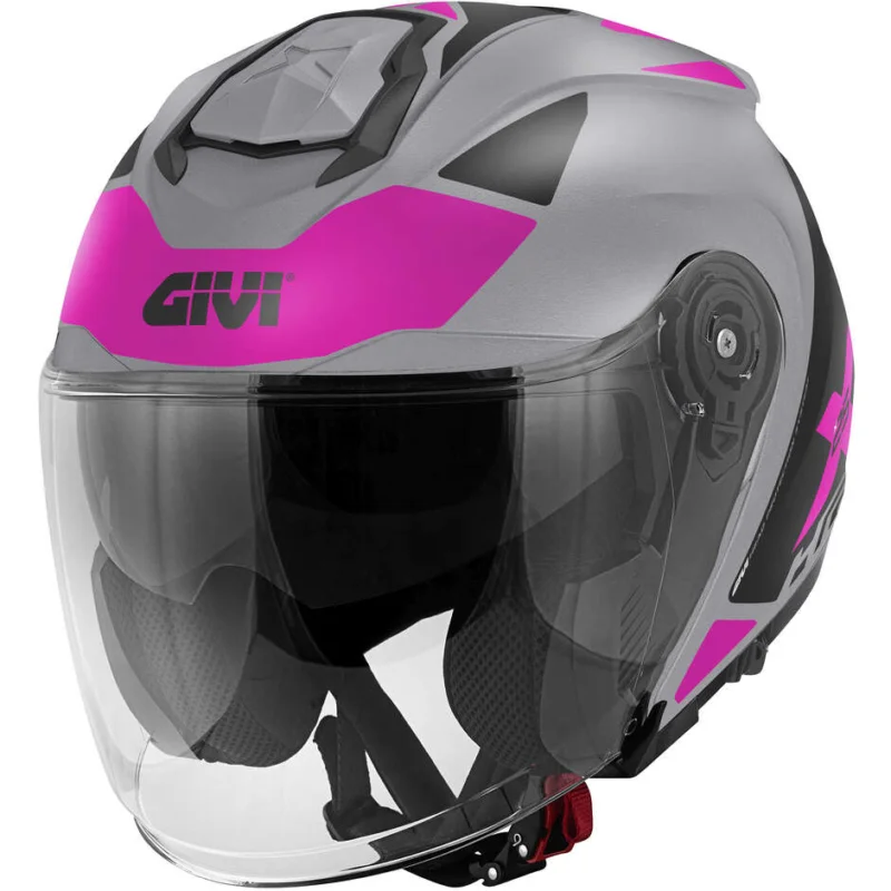 Prezzo Conveniente Casco moto Jet Givi X.25 TARGET Titanio Rosa