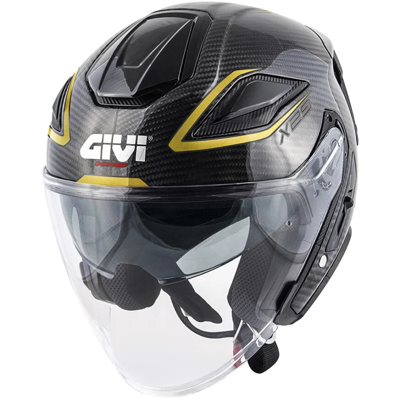 Casco Moto Jet Givi X29 CARBON Nero Oro Spedizione Gratuita