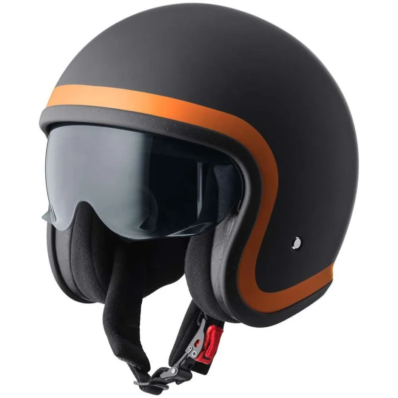 Casco Moto Jet GMS Ride nero opaco arancione Scelto Dai Clienti