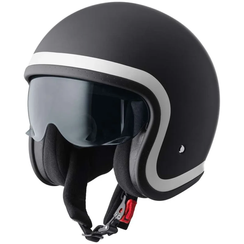 Promozione Casco Moto Jet GMS Ride nero opaco bianco