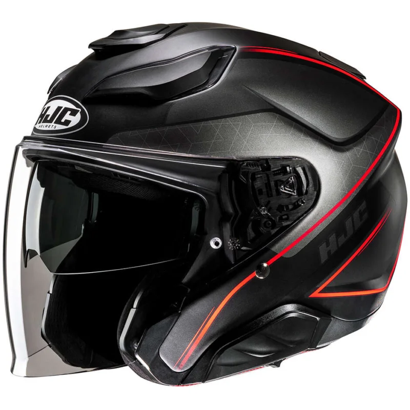 Di Tendenza Casco Moto Jet Hjc F31 LUDI MC1SF Nero Opaco Rosso