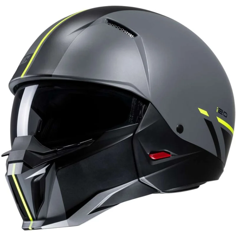 Economico Casco Moto Jet Hjc i20 BATOL MC3HSF Grigio Opaco Giallo FLuo