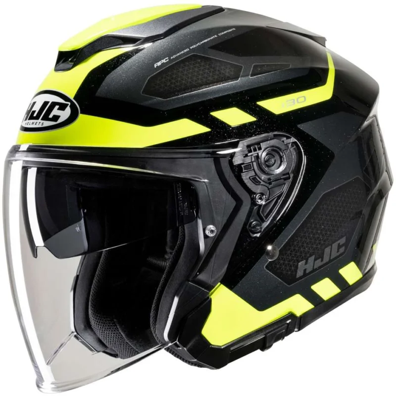 Casco Moto Jet Hjc i30 ATON MC3H Nero Giallo FLuo Offerta Limitata