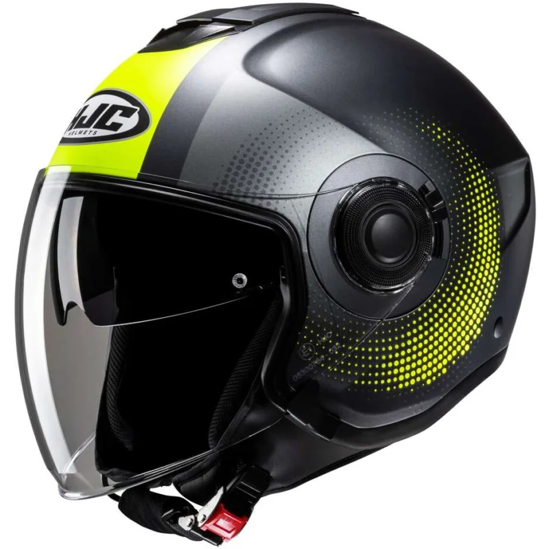 Saldi Casco Moto Jet Hjc i40N PYLE MC3HSF Nero Opaco Giallo