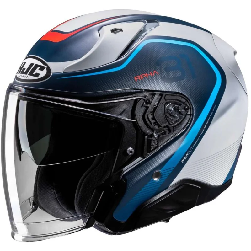Casco Moto Jet Hjc RPHA 31 KOUV MC21SF Bianco Blu Opaco Direttamente Dal Produttore